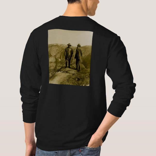 Teddy Roosevelt och John Muir vid Glacier Point T- T Shirt (Baksida)