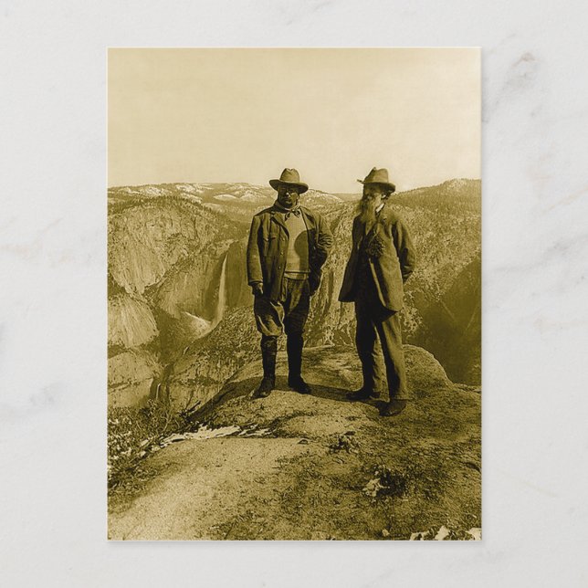 Teddy Roosevelt och John Muir vid Glacier Point Vykort (Framsida)
