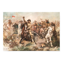 Teddy Roosevelt och Rough Riders Charging