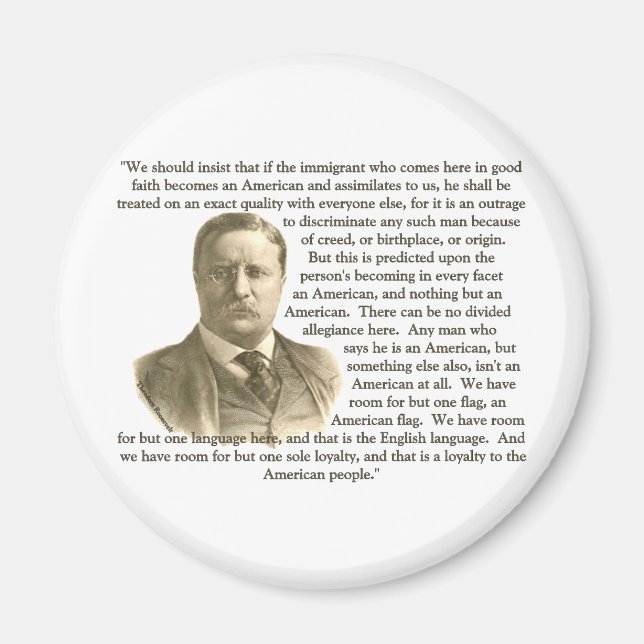 Teddy Roosevelt Quote Magnet (Framsidan)