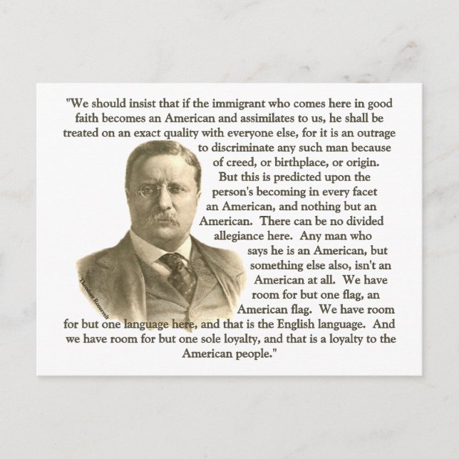 Teddy Roosevelt Quote Vykort (Framsida)