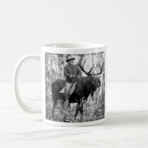 Teddy Roosevelt som rider en tjurälg Kaffemugg