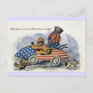Teddy Roosevelt & Uncle Sam i patriotisk Vykort