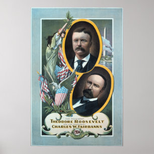 Teddy Roosevelt valaffisch 1904 Poster