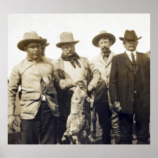 Teddy Roosevelt Varg Hunting, 1905 Poster