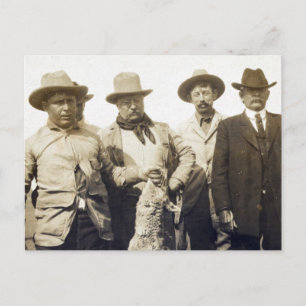 Teddy Roosevelt Varg Hunting, 1905 Vykort
