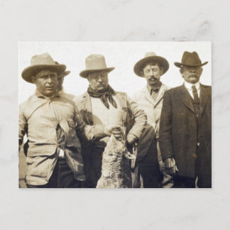 Teddy Roosevelt Varg Hunting, 1905 Vykort