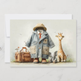 Teddy Safari Explorer - 1:a födelsedagen Inbjudningar