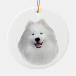 Teddy samoyed julgransprydnad keramik