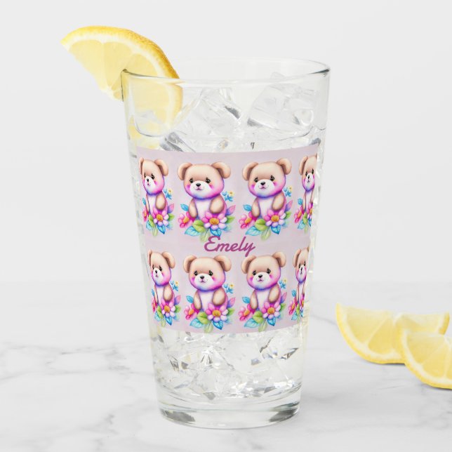 Teddybär Wasserfarben Pastell Glaskopp (Framsida Ice)