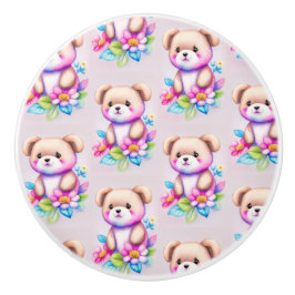 Teddybär Wasserfarben Pastell Knopp