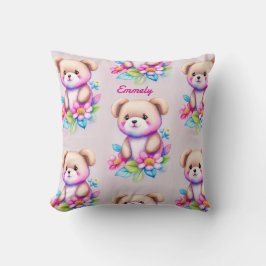 Teddybär Wasserfarben Pastell Kudde