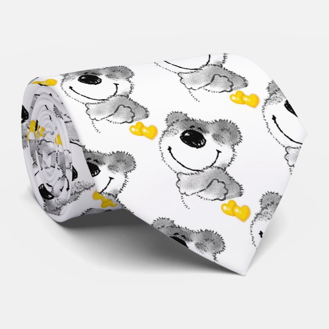 ***TEDDYBEAR HUGS TIE *** TID FÖR DIN GUY SLIPS (Rullad)