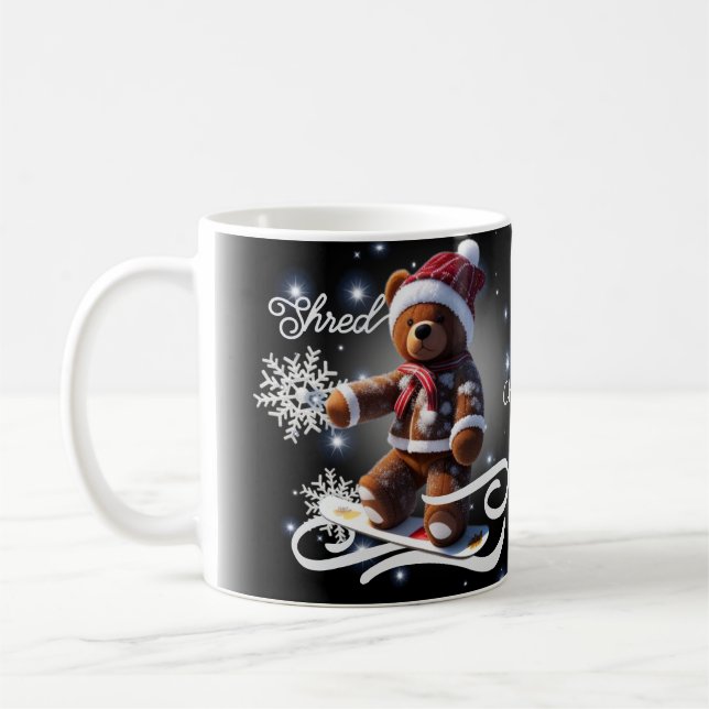 TeddyBear Snowboard/Shred/Mugg Kaffemugg (Vänster)