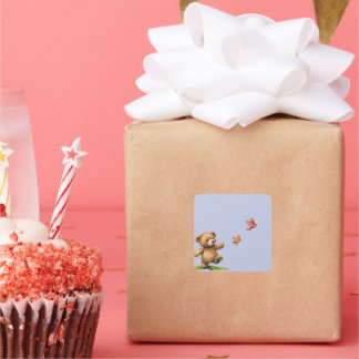 TEDDYBEAR WALKING FYRKANTIGT KLISTERMÄRKE