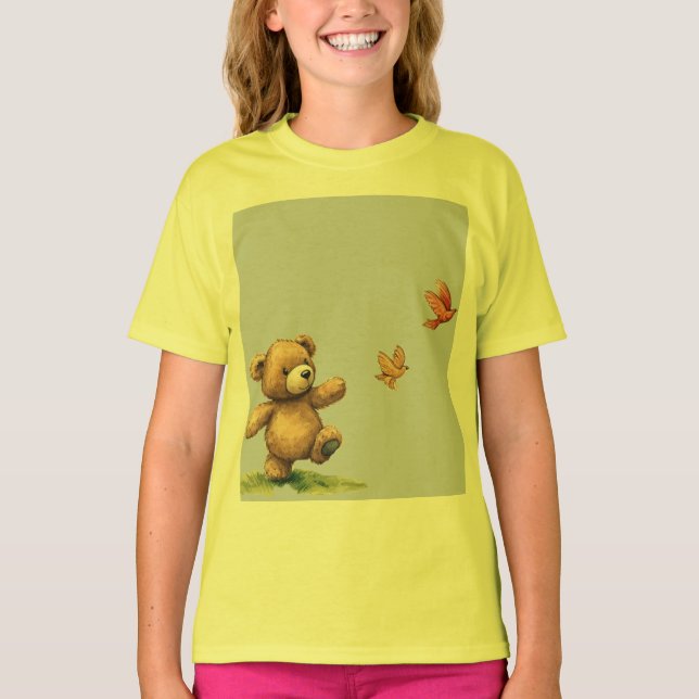 TEDDYBEAR WALKING Tote T Shirt (Framsida)