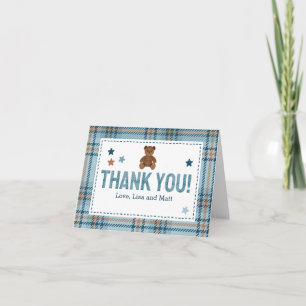 Teddybjörn 1-årsdag eller baby shower tack kort