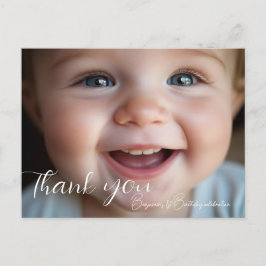 Teddybjörn 1-årsdag Färgglada ballonger Vykort