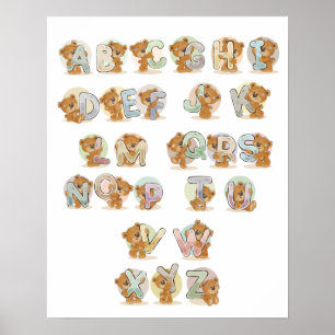 Teddybjörn Alfabetet Poster