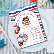 Teddybjörn  All Amerikansk Bebis 4:e Juli Bebis Ka