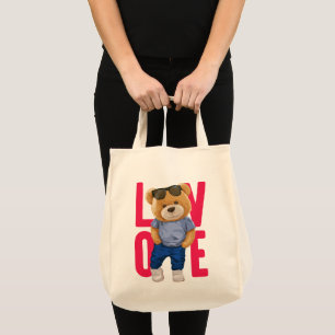 Teddybjörn Alla hjärtans dag Kärleksdesign Tygkasse