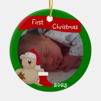 Teddybjörn Anpassad Första Jul Ornament