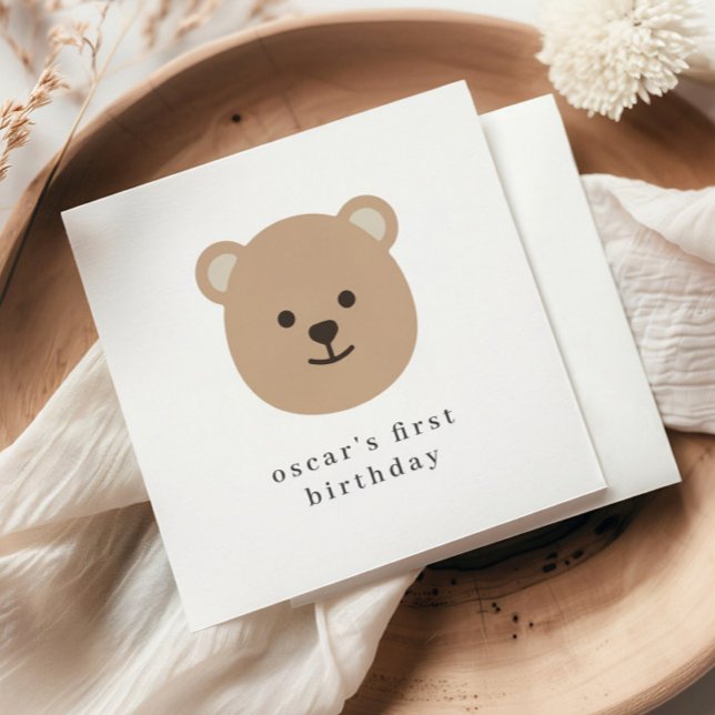 Teddybjörn Ansikte Pappersservett (Teddy Bear Face Paper Napkin)