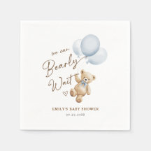 Teddybjörn Baby Pojke Dopp Blå Vit
