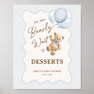 Teddybjörn Baby Pojke Förfest Efterrätter Poster