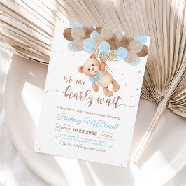 Teddybjörn Baby Shower Ballonger Inbjudan