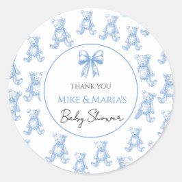 Teddybjörn baby shower-dekal runt klistermärke