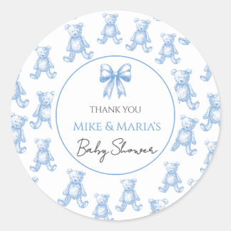 Teddybjörn baby shower-dekal runt klistermärke