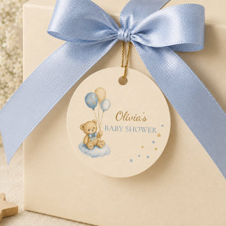 Teddybjörn Baby Shower Fördelningsmärken Gåvor Etiketter