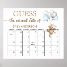 Teddybjörn Baby Shower Gissa Förfallodatum Kalende