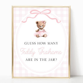 Teddybjörn Baby Shower Hur Många Teddy Grahams Poster