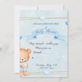 Teddybjörn Baby Shower Inbjudan