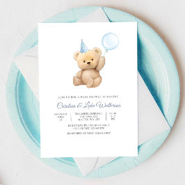 Teddybjörn Baby Shower Inbjudan