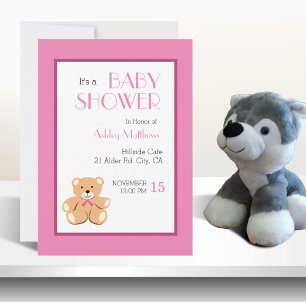Teddybjörn Baby Shower Inbjudningar