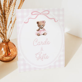 Teddybjörn Baby Shower Kort och Presentbord