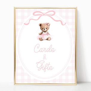 Teddybjörn Baby Shower Kort och Presentbordsskylt Poster