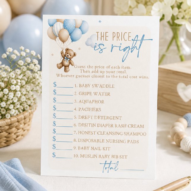 Teddybjörn Baby Shower Utskrivbart Spel Inbjudningar (Skapare uppladdad)