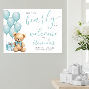Teddybjörn Baby Shower Välkomstskylt Poster