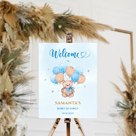 Teddybjörn Baby Shower Välkomstskylt Poster