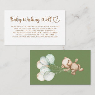 Teddybjörn, Babybjörn, Baby Shower, Önskebrunn, Tilläggskort