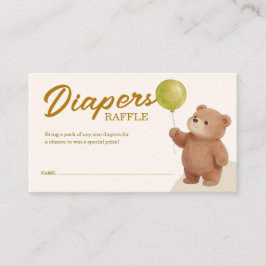 Teddybjörn ballonger Baby Shower Blöja Lotteri Tilläggskort