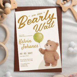 Teddybjörn ballonger Baby Shower-inbjudan Inbjudningar