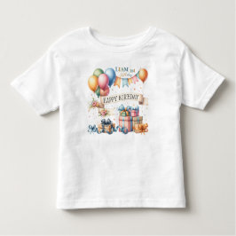 Teddybjörn ballonger barn foto födelsedag t shirt