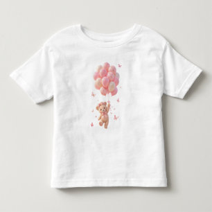 Teddybjörn Ballonger Fjärilar  T Shirt