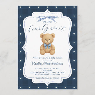 Teddybjörn Bebis Babyshower Inbjudan