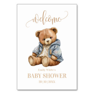 Teddybjörn Bebis Babyshower Inbjudan Kan Nästan In Bordsnummer